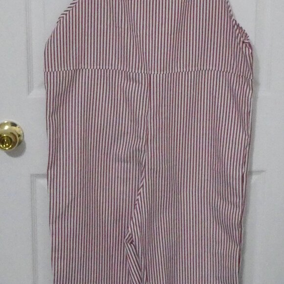BRAND NEW NWOT TEMU OR SHEIN RUST COLOR STRIPE STRIPED JUMPSUIT - JUNIOR LARGE - Picture 2 of 3